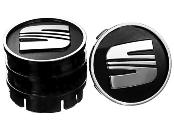 Заглушка колесного диска SEAT, 60x55, черный, ABS пластик
