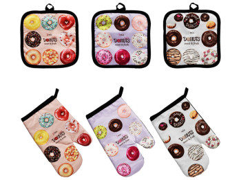 Рукавиця-прихватка Donuts, 16x25/17x17см (ціна за набір 2 предмети)
