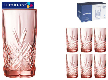 Набор стаканов Luminarc Salzburg Pink 380мл высокие (цена за набор 6шт) 38602 38606