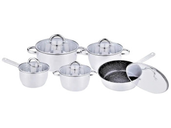Набор посуды Benson, из нержавеющей стали (цена за набор 10 предметов)
