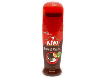 Крем-блеск для обуви жидкий KIWI "Shine&Protect" (цвет коричневый) 75мл