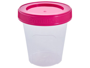 Контейнер Smart Box круглый прозрачный 180мл (крышка малиновая) 124081