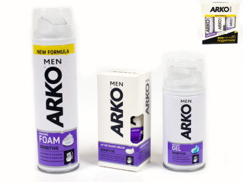 Подарочный набор Arko "Men - Sensitive" пена и гель для бритья, крем после бритья