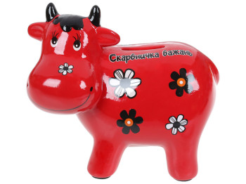 Скарбничка Корівка Скарбничка бажань, 17см, колір - червоний