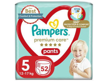 Подгузники-трусики Pampers Premium Care Pants, одноразовые, размер 5, 11-17кг, 52шт/уп
