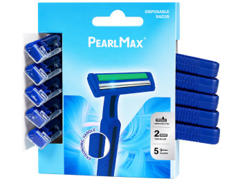 Бритвы одноразовые мужские PearlMax c 2 лезвиями, 5 шт