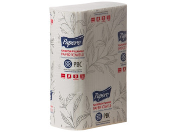 Полотенце бумажное Papero, двухслойное, VV-сложение, 150 листов, 220×210мм, цвет белый