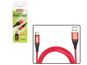 Кабель Pulso CC-4202M RD, USB - Micro USB 3А, 2м, red (быстрая зарядка/передача данных)