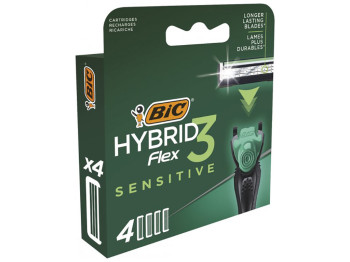 Кассеты сменные BIC Flex 3 Hybrid Sensitive 3 лезвия (цена за набор 4шт)