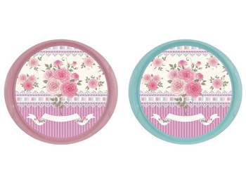 Поднос сервировочный Herevin Flowers Blue&Pink Mix, 8699038060203