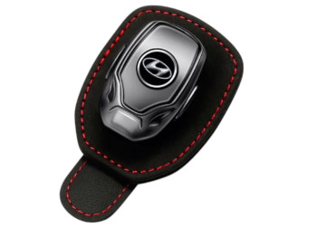 Тримач для окулярів та банківських карток Hyundai, шкіра, колір чорний