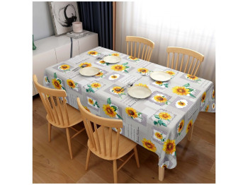 Клеенка Glossy, 3 слоя, на тканевой основе, глянцевая, 1,37×20м, дизайн подсолнухи (цена за рулон)