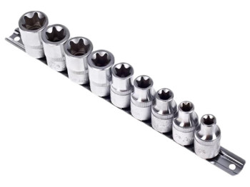 Набір торцевих головок зовнішній торкс HANS 1/2"DR Е10-Е24, 9 предметів блістер (46410-9C)