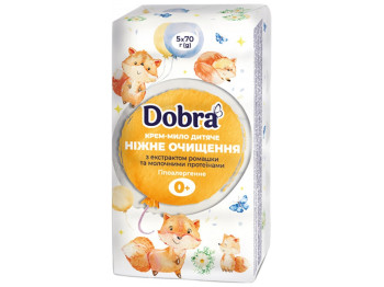 Крем-мыло твердое детское Dobra Нежное очищение с экстратом ромашки и молочными протеинами 5х70г