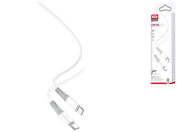 Кабель USB XO NB-Q226A 27W Silicone two-color TYPE-C to Lightning, Белый