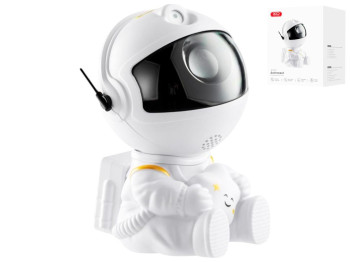 Проекционная лампа XO CF4 Космонавт, 5Вт, пульт, USB–DC, ABS пластик, 86×76×125мм, цвет белый