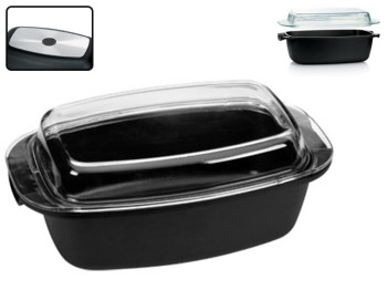 Жаровня PREMIUM з антипригарним покриттям, з кришкою з жароміцного скла 39x22см 36570