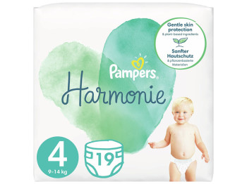 Подгузники одноразовые Pampers Harmonie, размер 4, 9–14кг, 19шт