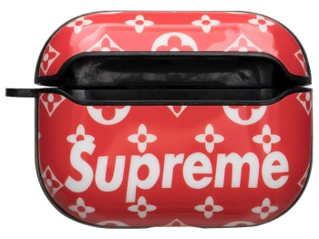 Футляр для навушників Airpods Pro Glossy Brand, 08, Supreme red