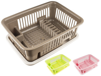 Сушка для посуды пластиковая (расцветка ассорти) 43х32х16,5см