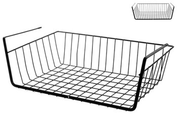 Полка-корзина навесная Ringel Raum, 43х25,5х13,5см, черная, 6900069373159
