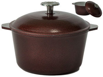 Казан с наружным декоративным покрытием Prolis Metallic Borderaux 2л К-002НП (бр)