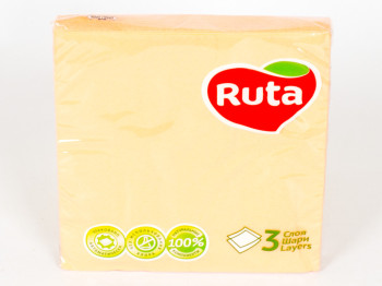 Салфетки "Рута" персиковые трехслойные 33x33см 20шт