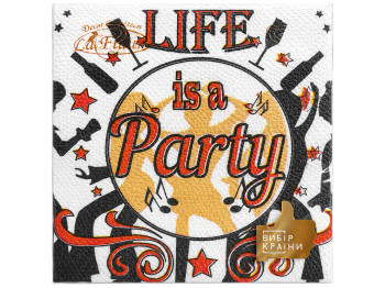 Серветки паперові двошарові La Fleur Life is a Party, 33×33 см, 16 шт