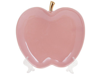 Тарелка Яблоко, цвет - розовый перламутр с золотом, 18,5см