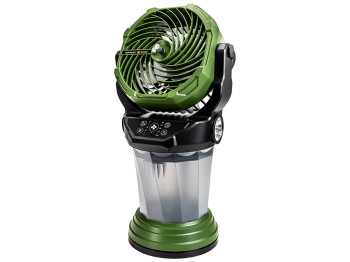 Вентилятор с увлажнением, аккумуляторный, резервуар 2л, LED подсветка, 4 скорости, цвет зеленый