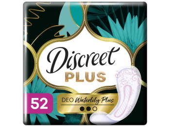Прокладки щоденні Discreet Water Lily Deo Plus, одноразові, 1 крапля, аромат водяна лілія, 52шт