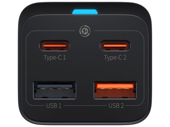 Мережевий зарядний пристрій Baseus GaN3 Pro 65W+cable Type C to Type C 100W CCGP0401 Колір Чорний