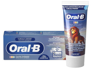 Зубна паста Oral-B Kids «Король Лев», ніжний фруктовий смак, 60 мл