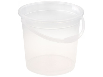 Ведро R plastic прозрачное, без крышки, белое, 10л, 11001