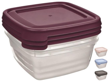 Набор пластиковых контейнеров Bager Cook&Keep MIX, квадратный, 900мл (цена за 3шт) 8650534833340