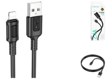Кабель USB Borofone BX111 Lightning 2.4A Колір Чорний