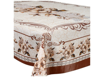 Клеенка-скатерть Fiesta, на тканевой основе, ПВХ, 1,20×1,50м, дизайн черешня винтаж (цена за рулон)