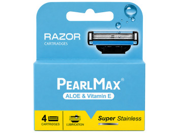 Кассеты для бритвы PearlMax с алоэ и витамином E, 4 шт