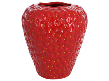Ваза керамічна Strawberry, 21х21х26см, колір - червоний