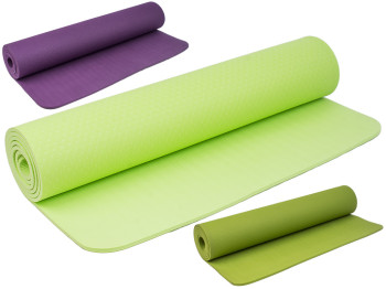 Йога-мат ТРЕ 5мм 183х61х0,5см (колір: чорничний, салотовий, зелений)
