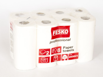 Полотенца бумажные "FESKO Professional" двухслойные (цена за упаковку 8 рул.)
