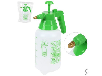 Опрыскиватель ручной, пластиковый корпус, помповый механизм, регулировка струи, 1л, цвет зеленый
