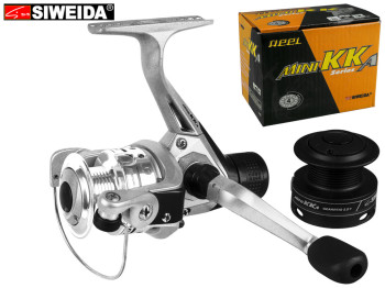 Котушка Siweida "Reel mini kka" 4bb металева шпуля з додатковою пластиковою шпулею