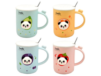 Чашка с крышкой и ложкой Panda 400мл