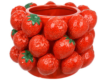 Ваза для цветов фарфоровая Strawberry красная, D26×20см