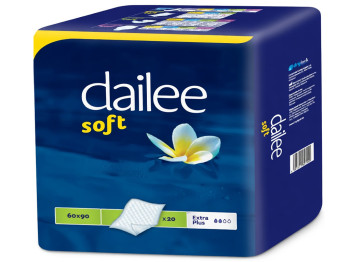 Пелёнки одноразовые Dailee Soft, 2 капли, целлюлоза, нетканое полотно, 60×90см, 20шт