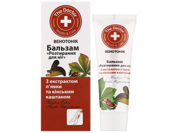 Бальзам для ног Домашний Доктор, охлаждающий, гелево-кремовый, с экстрактом пиявки и каштана, 75мл