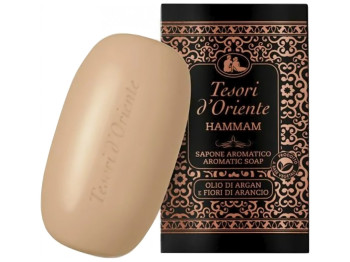 Парфумоване тверде крем-мило Tesori d’Oriente Хамам, олія аргани та апельсиновий цвіт, 125г