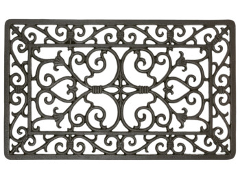 Коврик придверный, ажурный узор, чугун, 57×33.5×1,5см, цвет коричневый
