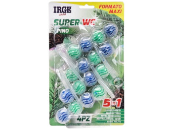 Туалетний блок дезодорант Irge Casa Super WC Bowl Pino 5в1, аромат сосна, 4×55г, 4шт